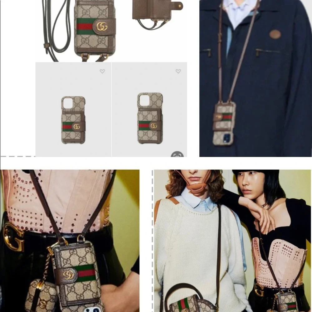 GUCCI UNISEX IPHONE 12 PRO MAX OPHIDIA WALLET CASE ON A LEATHER STRAP - Picture 6 of 16